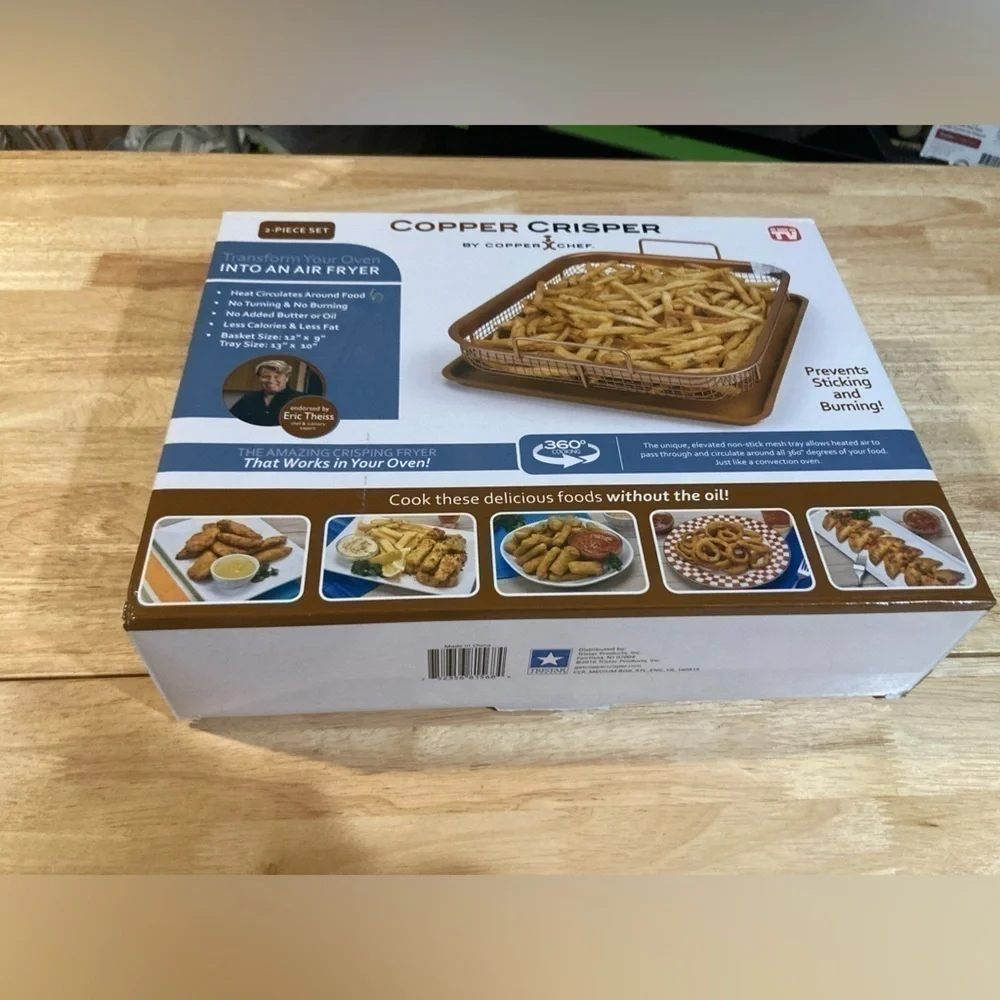 Copper Crisper from Copper Chef.Works in your oven. No oil needed!